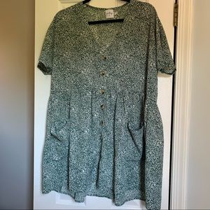 Princess Polly Noname Mini Dress Green and White